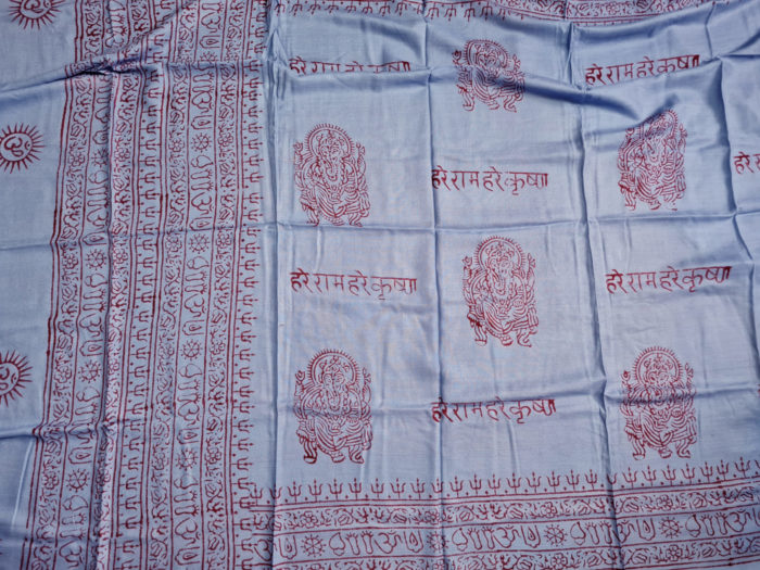 Chadar indiano (manto de oração) de Ganesha azul