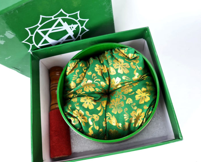 Tigela tibetana Chakra Anahata 12cm verde