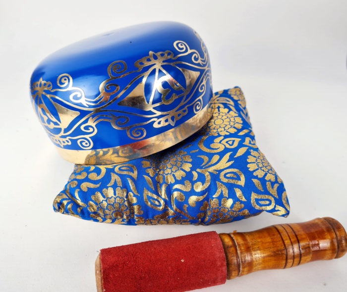 Tigela tibetana Chakra Ajna 12cm azul