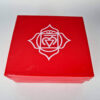 Kit com tigela tibetana Chakra Muladhara 8 cm vermelha