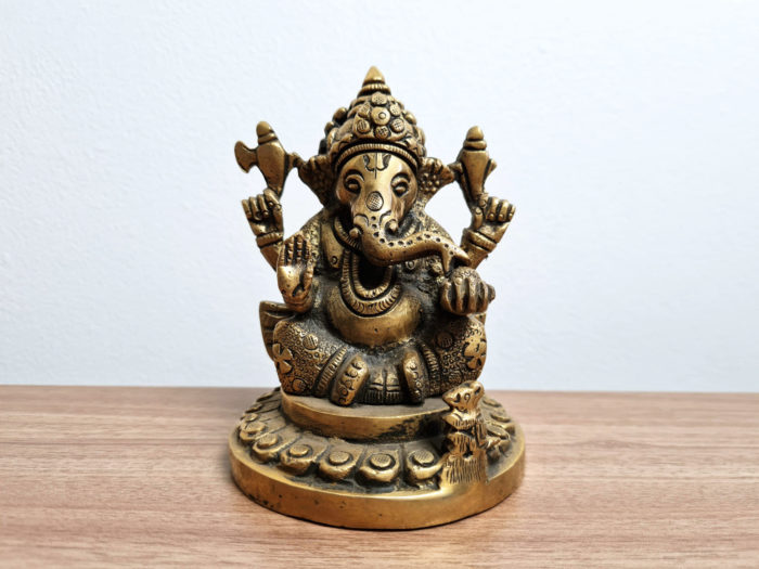estátua de Ganesha média 12cm de metal