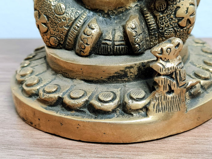 Estátua do Deus Ganesha em metal brass com 12 cm