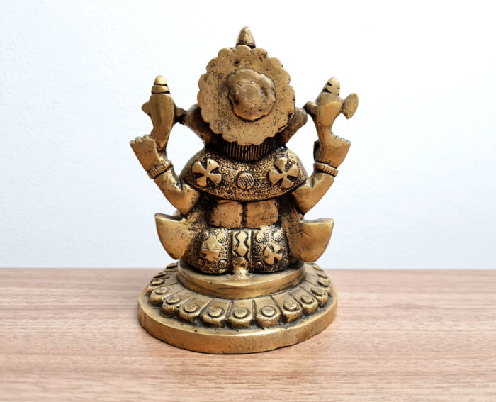 Estátua do Deus Ganesha em metal brass com 12 cm