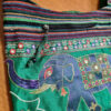 Bolsa indiana casual de algodão listrado com estampa de elefante verde