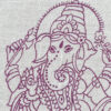Chadar indiano (manto de oração) de Ganesha branco e lilás