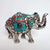 elefante indiano de metal com pedras naturais em mosaico