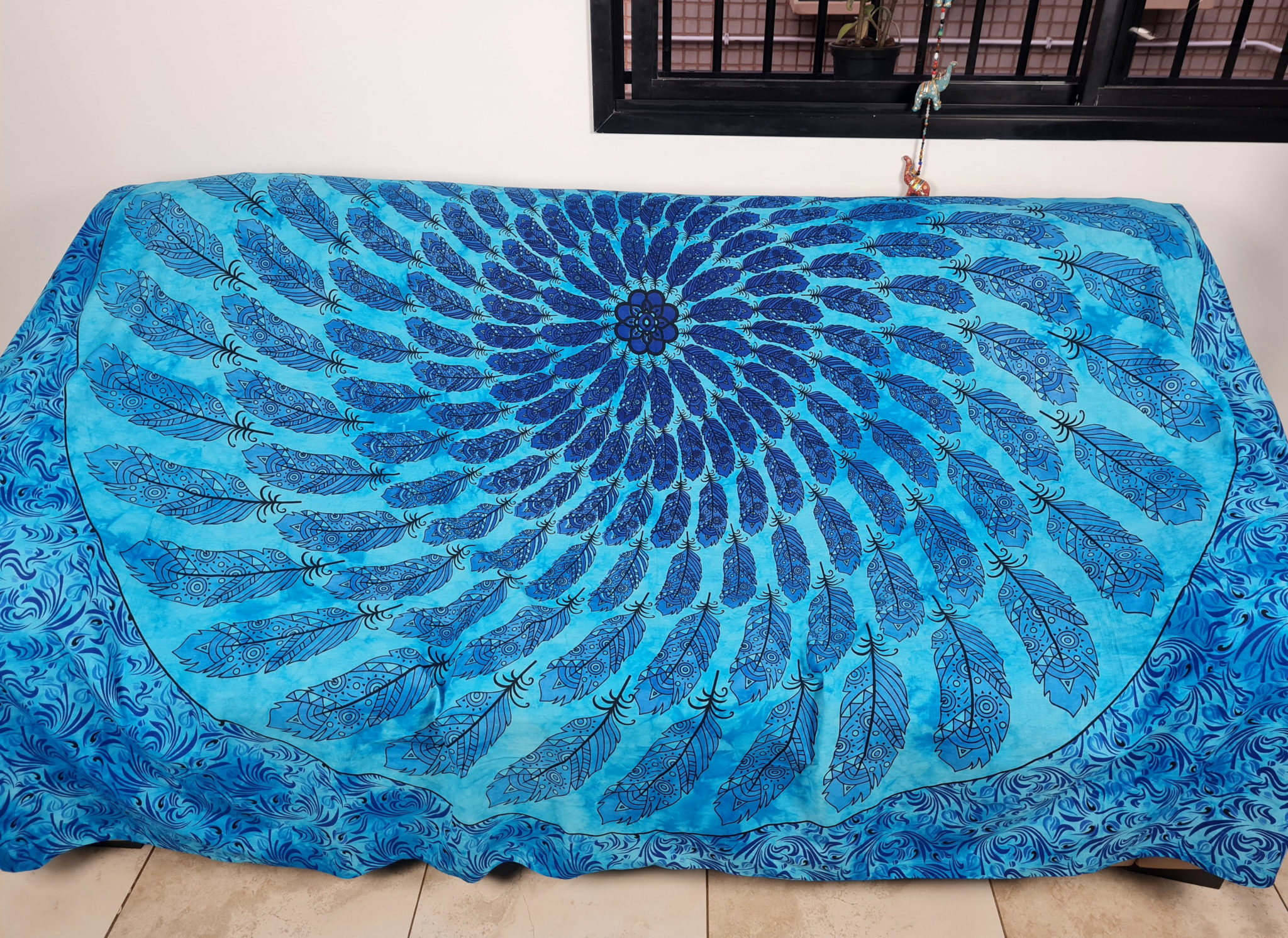 colcha indiana de mandala de folhas