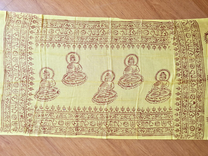 chadar indiano estanpa de Buda amarelo