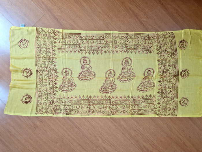 Chadar indiano (manto de oração) de Buda amarelo 120cm