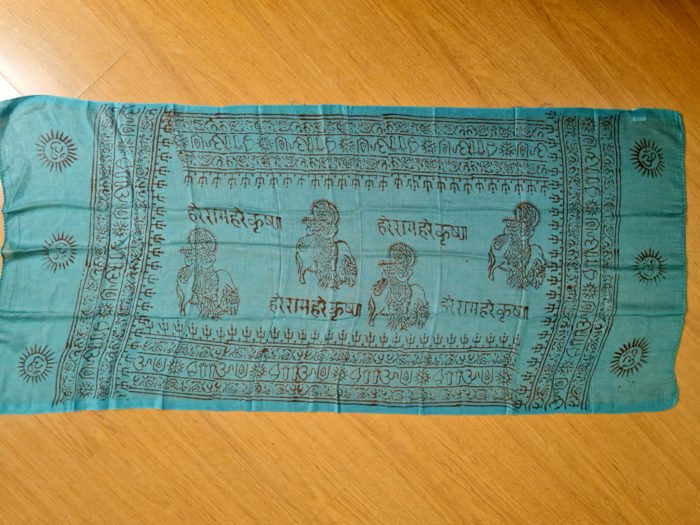 Chadar indiano (manto de oração) de Krishna verde 120cm