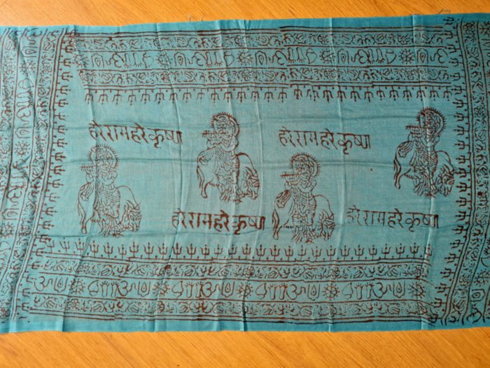 Chadar indiano (manto de oração) de Krishna verde 120cm