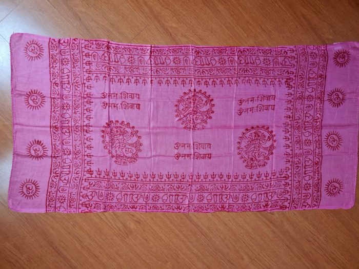 Chadar indiano (manto de oração) de Shiva Nataraja rosa 120cm