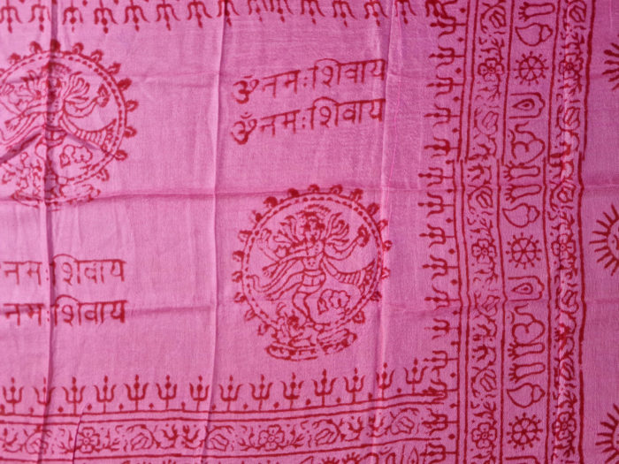 Chadar indiano (manto de oração) de Shiva Nataraja rosa 120cm