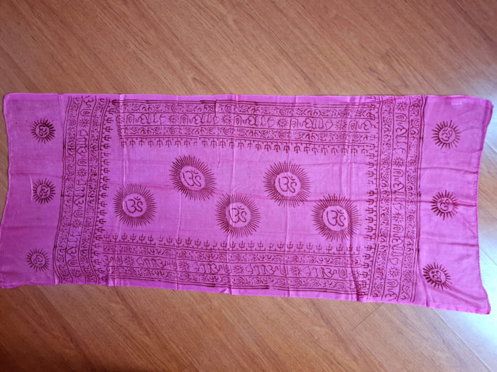 Chadar indiano (manto de oração) de OM rosa 120cm