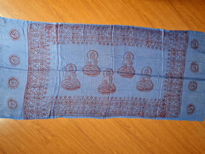 Chadar indiano (manto de oração) de Buda azul 120cm