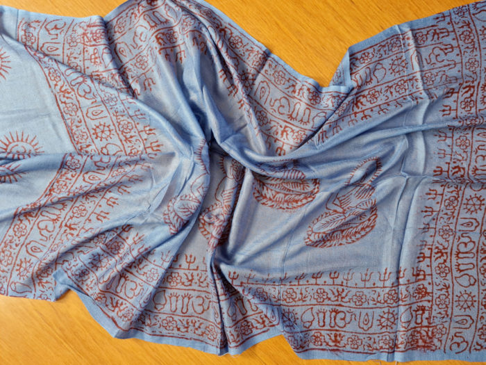 Chadar indiano (manto de oração) de Buda azul 120cm
