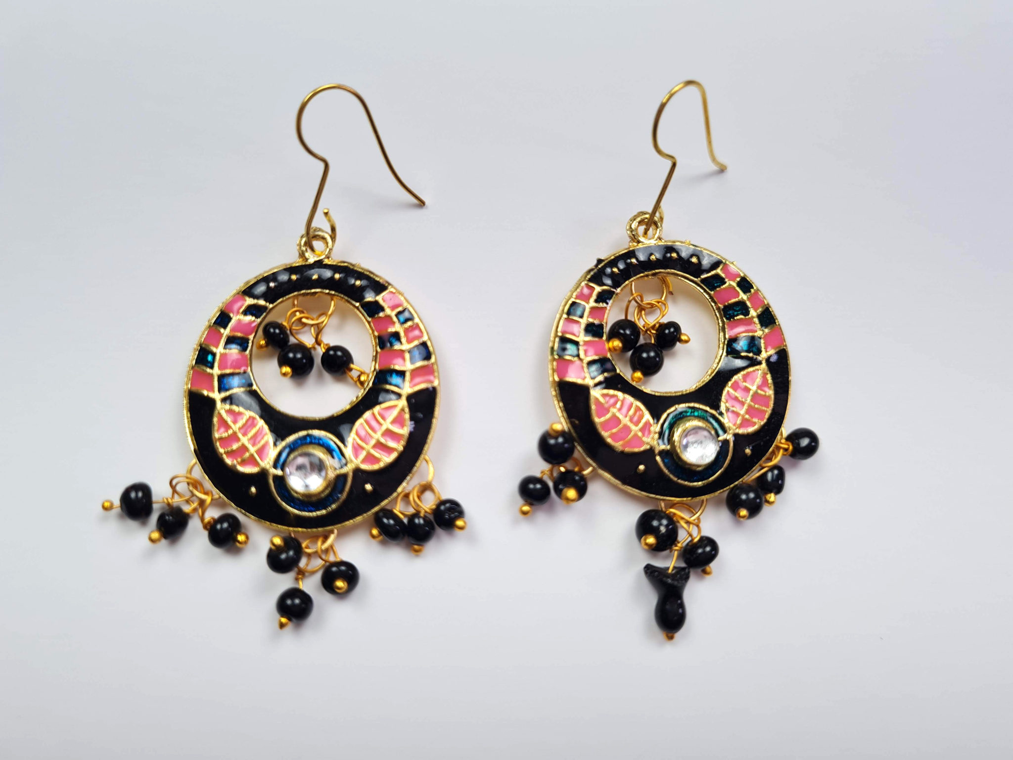 brinco indiano clássico com técnica de esmaltação (cloisonné)