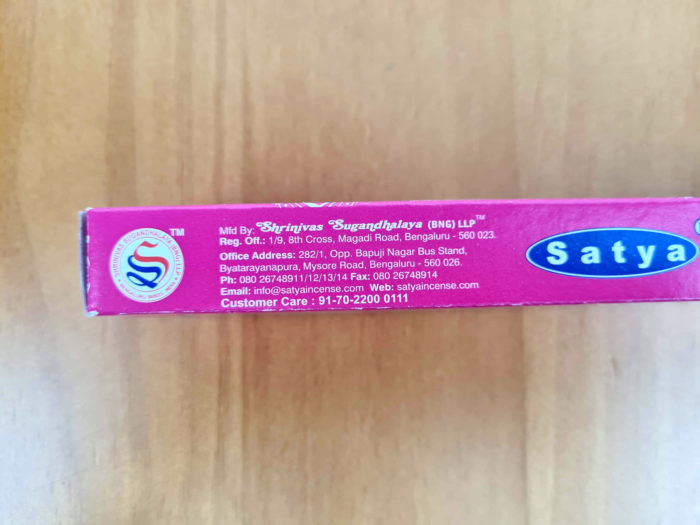 Incensos da Satya Natural aroma Rose
