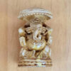 Mini estátua de Ganesha esculpida em madeira 7cm