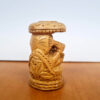 Mini estátua de Ganesha esculpida em madeira 7cm