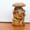Mini estátua de Ganesha esculpida em madeira 7cm