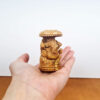 Mini estátua de Ganesha esculpida em madeira 7cm