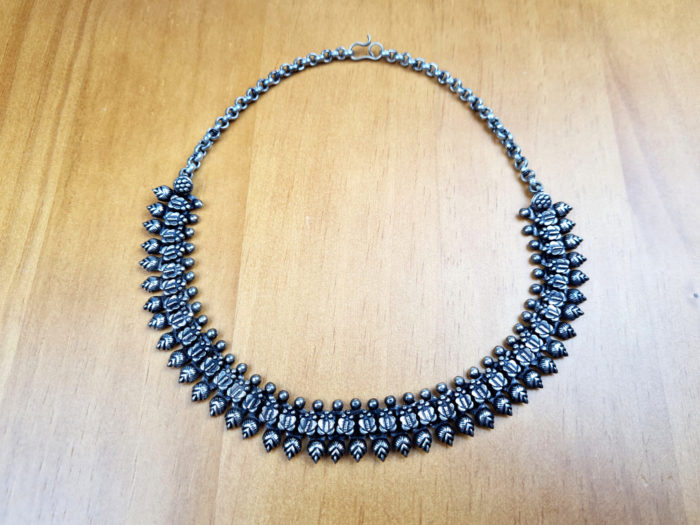 colar indiano estilo tribal em prata alemã