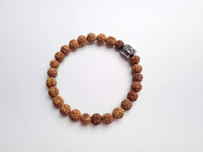 pulseira de Rudraksha com berloque de Buda 6mm