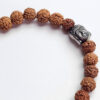 Pulseira de sementes de Rudraksha semente de 6mm com berloque Buda