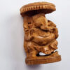 Mini estátua de Ganesha esculpida em madeira 7cm