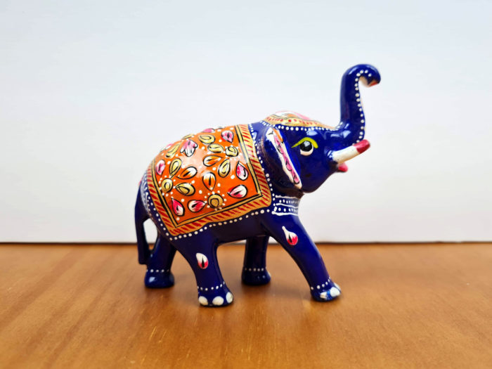elefante indiano cloisonné (metal pintado à mão) 9cm