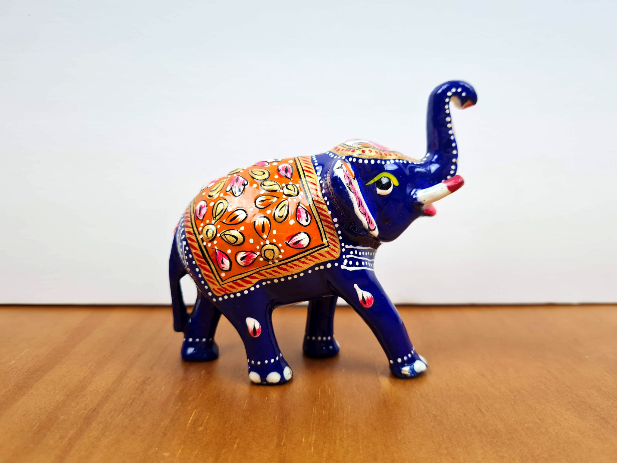 elefante indiano cloisonné (metal pintado à mão) 9cm