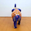 Elefante de metal esmaltado laranja e color com técnica cloisonné P