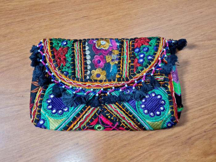 bolsa banjara indiana bordada podendo usar como bolsa de mão