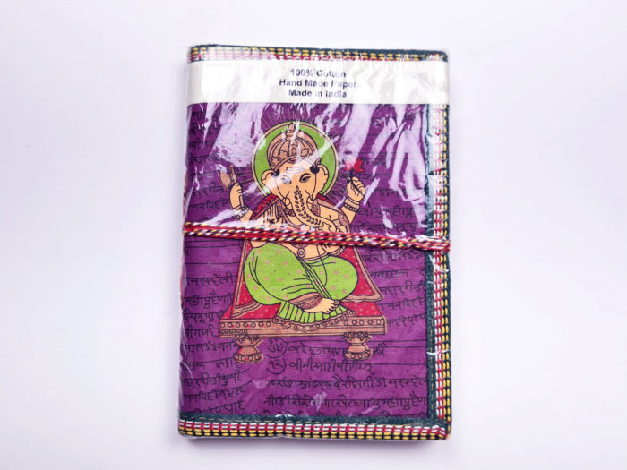 caderno indiano artesanal de Ganesha rosa
