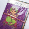 Caderno indiano artesanal estampa de Ganesha roxo M