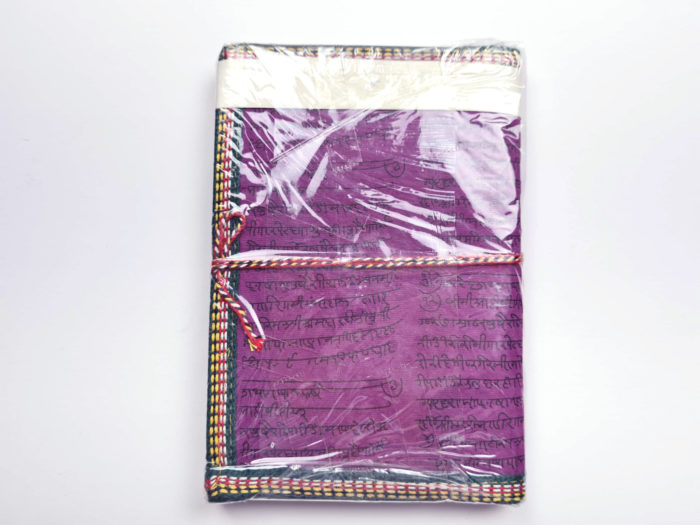 Caderno indiano artesanal estampa de Ganesha roxo M