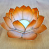 Castiçal de vela Flor de Lótus de madrepérolas laranja
