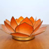 Castiçal de vela Flor de Lótus de madrepérolas laranja