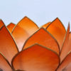 Castiçal de vela Flor de Lótus de madrepérolas laranja