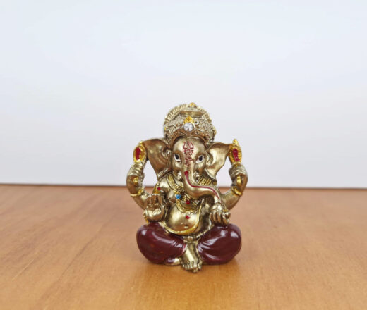 Ganesha de resina miniatura dourado 5cm