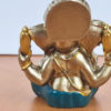 Estátua mini do Deus Ganesha dourado e verde 5cm
