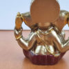Estátua mini do Deus Ganesha dourado e vinho 5cm