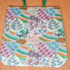 Bolsa indiana de tecido com estampa de natureza verde e color