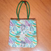 Bolsa indiana de tecido com estampa de natureza verde e color