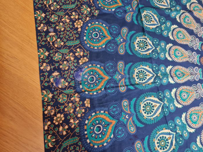 Colcha indiana ou painel decorativo Mandala cores frias 2,40m