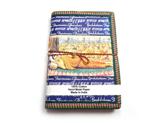 Caderno indiano artesanal estampa de Buda