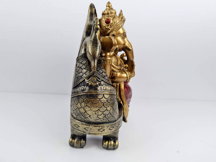 Estátua de Deus Ganesha sentado em Chez Long color 19cm