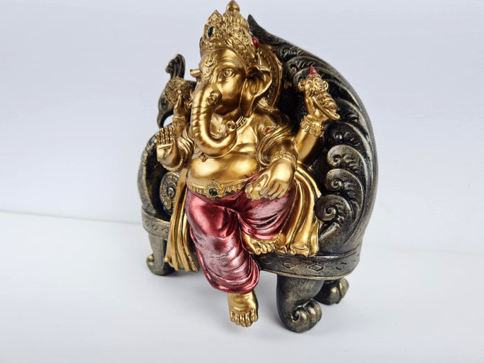 Estátua de Deus Ganesha sentado em Chez Long color 19cm