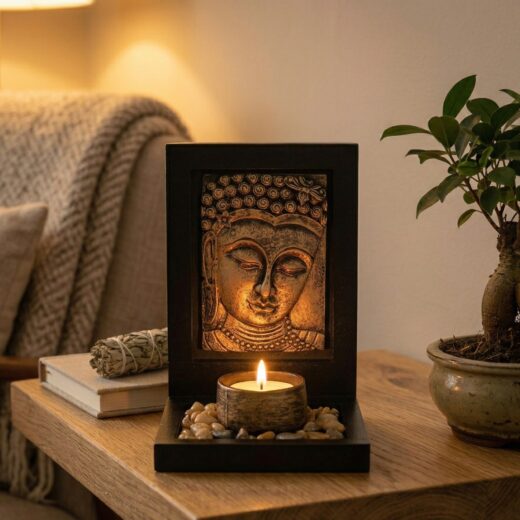 Porta velas de Buda pra iluminar 15cm